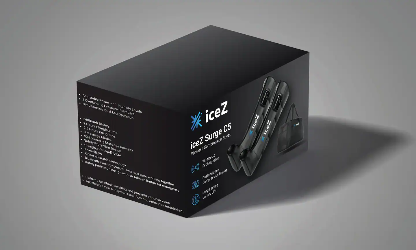 אריזת iceZ Surge C5 — Wireless Compression Boots